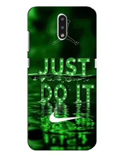 Чехол для Nokia 2.3 с картинкой «Зеленый неоновый Nike»