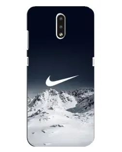 Чехол для Nokia 2.3 с картинкой «Nike — зимние горы»