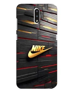 Чехол для Nokia 2.3 с картинкой «Золотой Nike на металле»