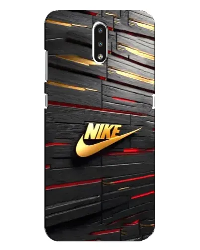 Чехол для Nokia 2.3 с картинкой «Золотой Nike на металле»