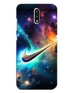 Чехол для Nokia 2.3 с картинкой «Космический Nike Swoosh»