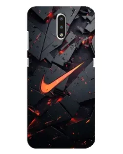 Чехол для Nokia 2.3 с картинкой «Nike — эффект разломов»