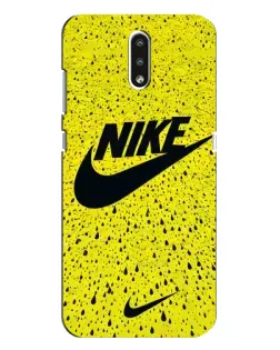 Чехол для Nokia 2.3 с картинкой «Желтый текстурный Nike»