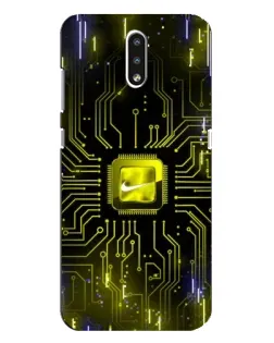Чехол для Nokia 2.3 с картинкой «Nike — золотая искра»