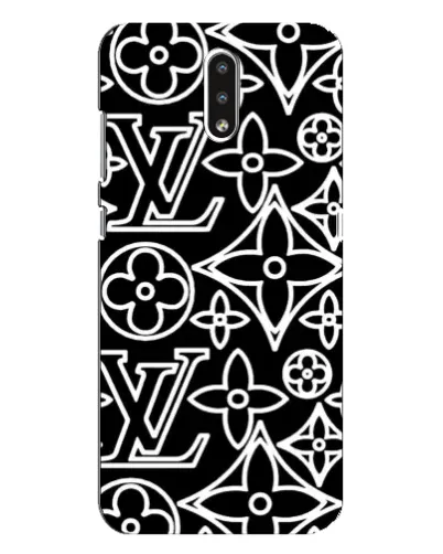 Чехол для Nokia 2.3 с картинкой «Черно-белый узор LV»