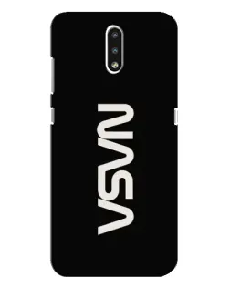 Чехол для Nokia 2.3 с картинкой «NASA — вертикальный логотип»