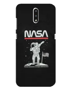 Чехол для Nokia 2.3 с картинкой «NASA — шагаем по Луне»
