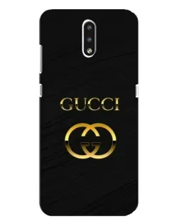 Чехол для Nokia 2.3 с картинкой «Золотой логотип Gucci»