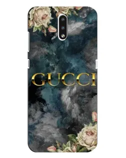 Чехол для Nokia 2.3 с картинкой «Абстрактные цветы Gucci»