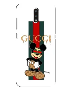 Чехол для Nokia 2.3 с картинкой «Микки Маус Gucci — полосы»