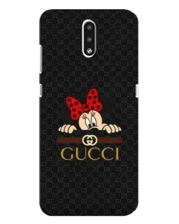 Чехол для Nokia 2.3 с картинкой «Минни Маус Gucci — черный»