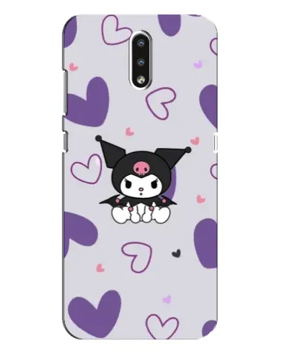 Чехол для Nokia 2.3 с картинкой «Kuromi и лавандовые сердца»