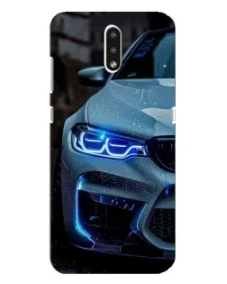 Чехол для Nokia 2.3 с картинкой «Взгляд BMW с синими фарами»