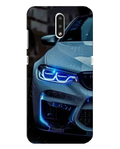 Чехол для Nokia 2.3 с картинкой «Взгляд BMW с синими фарами»
