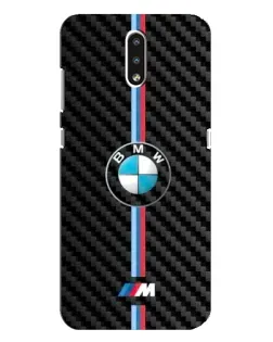 Чехол для Nokia 2.3 с картинкой «Эмблема BMW и карбон»