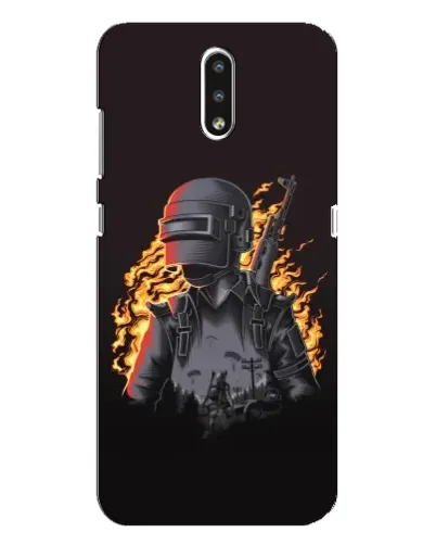 Чехол для Nokia 2.3 с картинкой «PUBG — огненный силуэт»