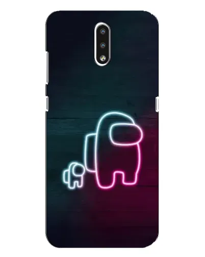Чехол для Nokia 2.3 с картинкой «Among Us неон-арт»