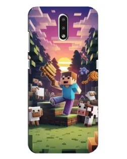Чехол для Nokia 2.3 с картинкой «Стив на ферме»