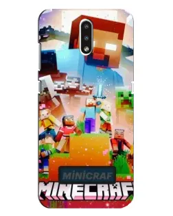 Чехол для Nokia 2.3 с картинкой «Minecraft герои игры»