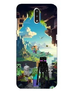 Чехол для Nokia 2.3 с картинкой «Эндермен в лесу»