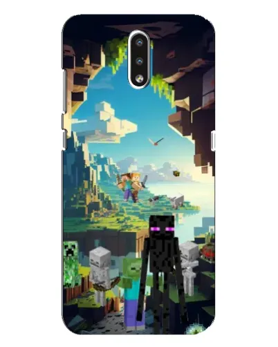 Чехол для Nokia 2.3 с картинкой «Эндермен в лесу»