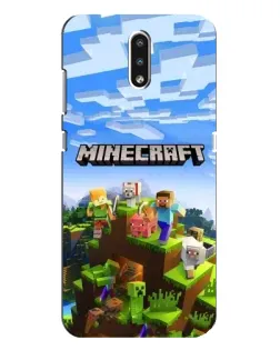 Чехол для Nokia 2.3 с картинкой «Minecraft классический мир»