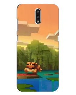 Чехол для Nokia 2.3 с картинкой «Майнкрафт закат солнца»