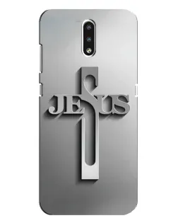 Чохол для Nokia 2.3 з картинкою «Металевий хрест Jesus»