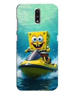 Чехол для Nokia 2.3 с картинкой «Спанч Боб на гидроцикле»