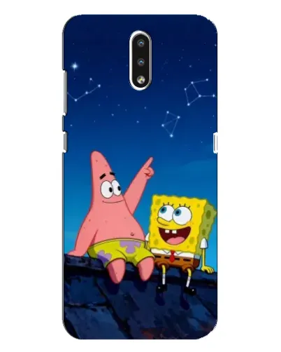 Чохол для Nokia 2.3 з картинкою «Губка Боб та Патрік вночі»