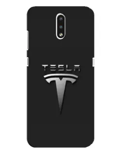 Чехол для Nokia 2.3 с картинкой «Стальной логотип Tesla»