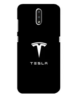 Чехол для Nokia 2.3 с картинкой «Tesla White Logo»