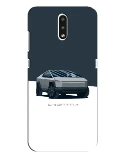 Чехол для Nokia 2.3 с картинкой «Серебристый Cybertruck Tesla»