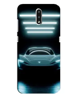 Чехол для Nokia 2.3 с картинкой «Tesla в неоне»