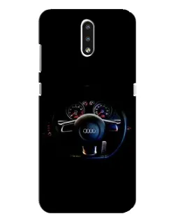 Чехол для Nokia 2.3 с картинкой «Салон Audi — руль»
