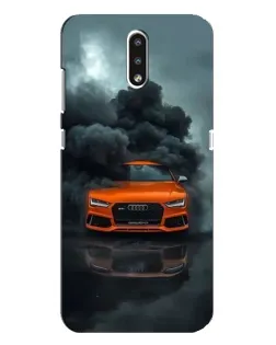 Чехол для Nokia 2.3 с картинкой «Audi в облаках дыма»