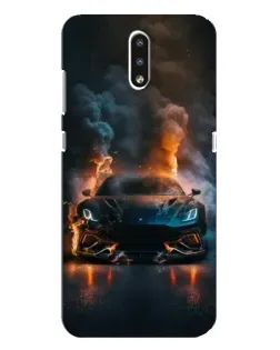 Чехол для Nokia 2.3 с картинкой «Lamborghini дымная эстетика»