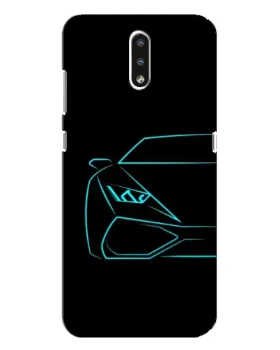 Чехол для Nokia 2.3 с картинкой «Голубой силуэт Lamborghini»