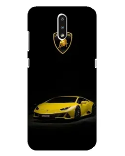 Чехол для Nokia 2.3 с картинкой «Lamborghini желтый акцент»