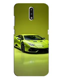 Чехол для Nokia 2.3 с картинкой «Салатовый Lamborghini Huracan»