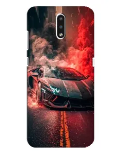 Чехол для Nokia 2.3 с картинкой «Lamborghini красный дым»