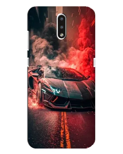 Чехол для Nokia 2.3 с картинкой «Lamborghini красный дым»