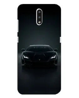 Чехол для Nokia 2.3 с картинкой «Черный Lamborghini Aventador»
