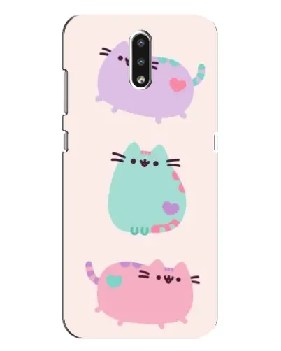 Чехол для Nokia 2.3 с картинкой «Pusheen трио»