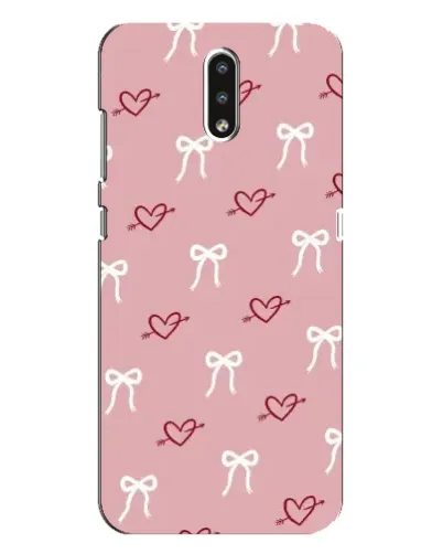 Чохол для Nokia 2.3 з картинкою «Серця та банти»