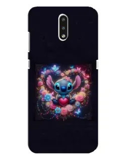 Чехол для Nokia 2.3 с картинкой «Stitch в цветах» Чехол для Nokia 2.3 с картинкой «Stitch в цветах»