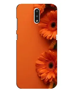 Чехол для Nokia 2.3 с картинкой «Оранжевые герберы»