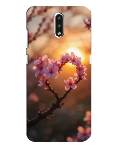 Чехол для Nokia 2.3 с картинкой «Розовый цвет сердце на фоне заката» Чехол для Nokia 2.3 с картинкой «Розовый цвет сердце на фоне заката»