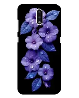 Чехол для Nokia 2.3 с картинкой «Фиолетовые цветы с росою»