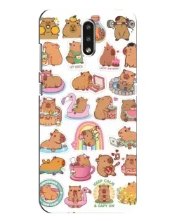 Чехол для Nokia 2.3 с картинкой «Капибары набор»